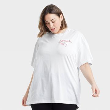Women's Blondie Plus Size Camp Funtime Short Sleeve Oversized Graphic T-shirt - White