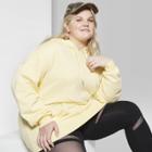 Women's Plus Size Long Sleeve Oversized Hooded Sweatshirt - Wild Fable Straw Yellow