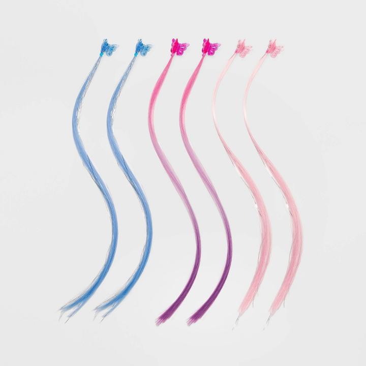 Kids' 6pk Faux Hair Extensions - Cat & Jack Purple/blue