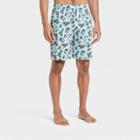 Men's 9 Print Knit Pajama Shorts - Goodfellow & Co Aqua Blue