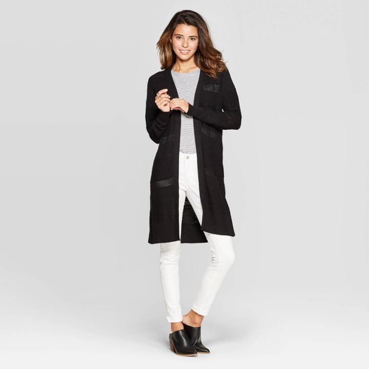 Target Women's Long Sleeve Duster Open Layering Cardigan - Universal Thread Black