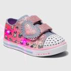 Toddler Girls' S Sport By Skechers Alicyn Crystal Stars Light Up Sneakers - Pink 1, Blue Pink White