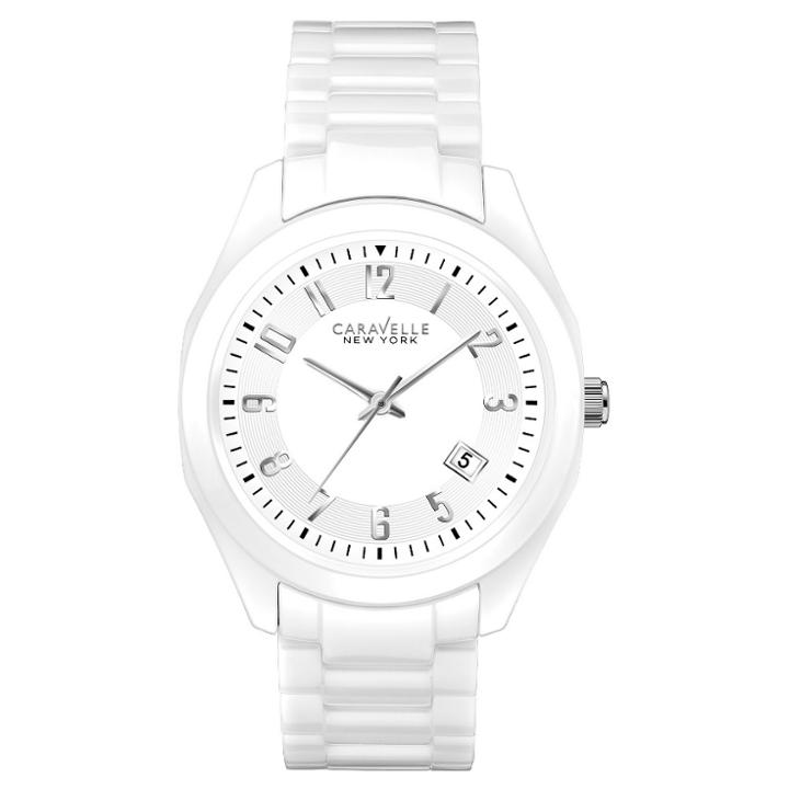 Caravelle New York By Bulova Women's White Ceramic Bracelet Watch - 45m107,