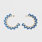 Sugarfix By Baublebar Delicately Beaded Hoop Earrings - Bright Blue, Girl's