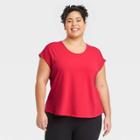 Women's Plus Size Cap Sleeve T-shirt - All In Motion Cherry Red