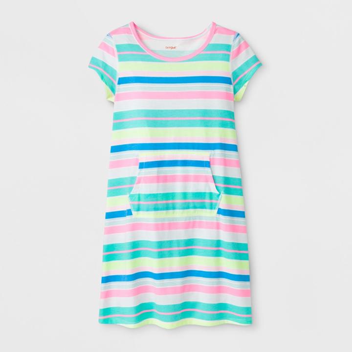 Girls' Adaptive Knit Stripe Dress - Cat & Jack Rainbow Xl,