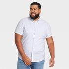 Men's Tall Leaf Print Standard Fit Stretch Poplin Short Sleeve Button-down Shirt - Goodfellow & Co