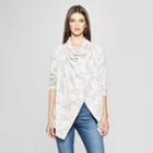 Women's Floral Print Open Layering Jacket - Knox Rose Gray
