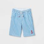 Boys' Seersucker With Anchor Swim Trunks - Cat & Jack White