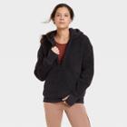 Women's Cozy 1/2 Zip Hooded Pullover Sweatshirt - All In Motion Black