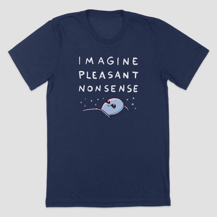 Threadless Men's Strange Planet Imagine Pleasant Nonsense Short Sleeve T-shirt - Navy