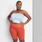 Women's Plus Size High-rise Ribbed Waistband Bike Shorts - Wild Fable Orange