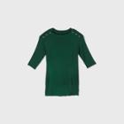 Maternity Snap Shoulder Scoop Neck Sweatshirt - Isabel Maternity By Ingrid & Isabel Green
