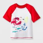 Petitetoddler Boys' Short Sleeve Lobster Rash Guard - Cat & Jack Red/white