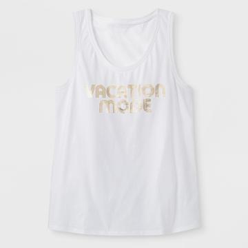 Shinsung Tongsang Women's 'vacation Mode' Tank Top - White