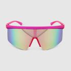 Women's Crystal Plastic Shield Sunglasses - Wild Fable Pink