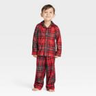 Toddler Holiday Tartan Plaid Flannel Matching Family Pajama Set - Wondershop Red