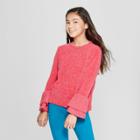 Girls' Bell Sleeve Pullover Sweater - Cat & Jack Red