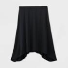 Women's Plus Size Silky Midi A-line Skirt - Prologue Black 1x, Women's,