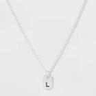 Initial L Tag Necklace - A New Day Silver, Women's,