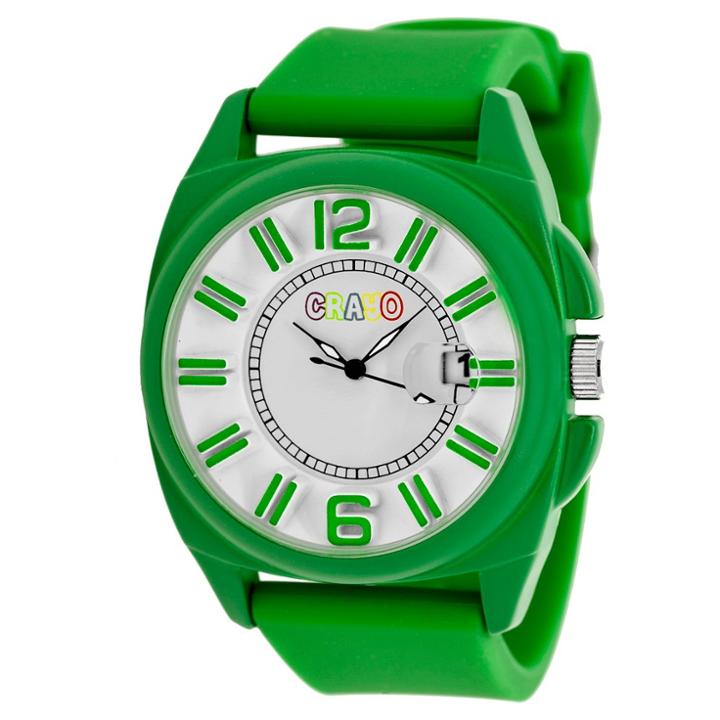 Women's Crayo Sunset Silicone Strap Watch-green, Green