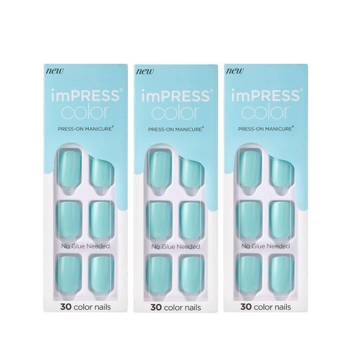 Kiss Impress Press-on Manicure Color Fake Nails - Mint To Be