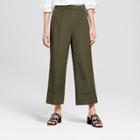 Women's Wide Leg Tailored Crop Trouser - Who What Wear Olive (green)