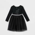 Toddler Girls' Adaptive Abdominal Access Halloween Dress - Cat & Jack Black