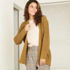Women's Chenille Open-front Cardigan - A New Day Olive Green
