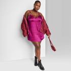 Women's Plus Size Satin Slip Dress - Wild Fable Pink