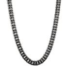 Men's Crucible Blackplated Stainless Steel Polished Curb Chain, Black
