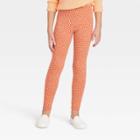 Girls' Polka Dot Leggings - Cat & Jack Dark Orange