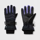 Girls' Ski Gloves - C9 Champion Black 8-16, Black Purple