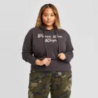 Women's Plus Size Peace Love Dogs Hoodie - Fifth Sun (juniors') - Black 1x, Women's,