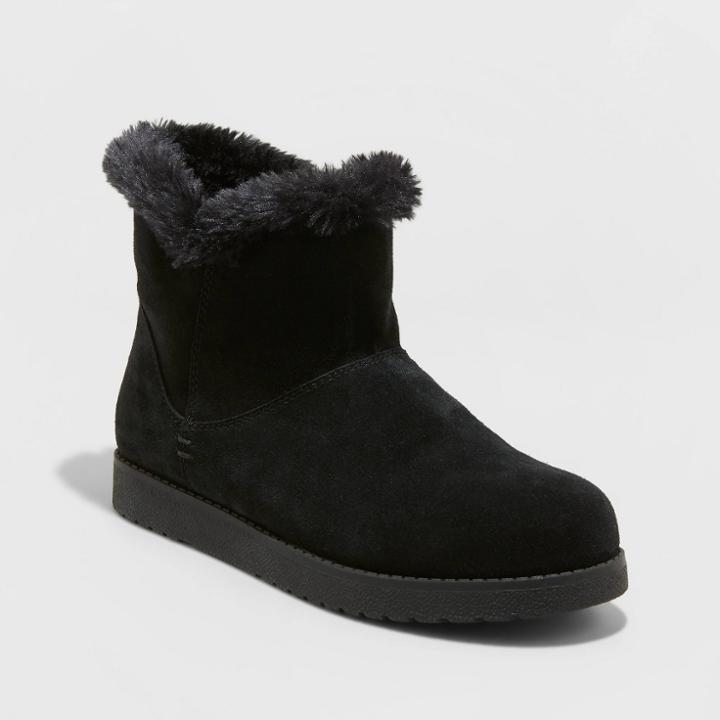 Women's Claudia Short Shearling Style Boots - Universal Thread Black