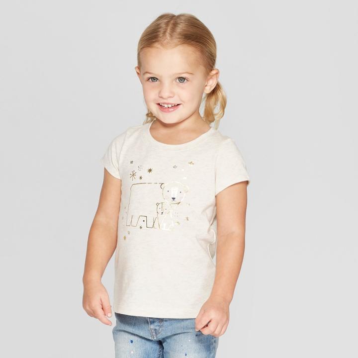 Toddler Girls' Short Sleeve 'panda' Graphic T-shirt - Cat & Jack Brown