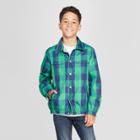 Boys' Buffalo Check Windbreaker Jacket - Cat & Jack Green/navy