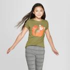 Girls' Red Panda Graphic Long Sleeve T-shirt - Cat & Jack Olive