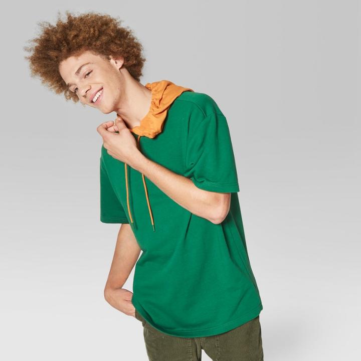 Men's Short Sleeve Hooded Pullover Sweatshirt - Original Use Jade Winner