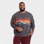 Men's Big & Tall Standard Fit Crewneck Pullover Sweatshirt - Goodfellow & Co Charcoal Gray