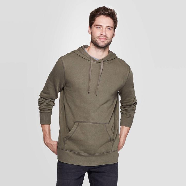 Men's Tall Standard Fit Fleece Pull Over Hoodie - Goodfellow & Co Paris Green