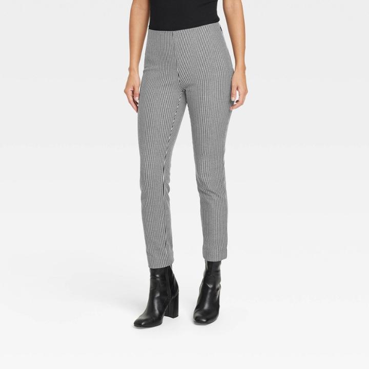 Women's High-rise Slim Fit Bi-stretch Ankle Pants - A New Day White