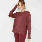 Women's Cozy Side Slit Pullover Sweatshirt - Joylab Port