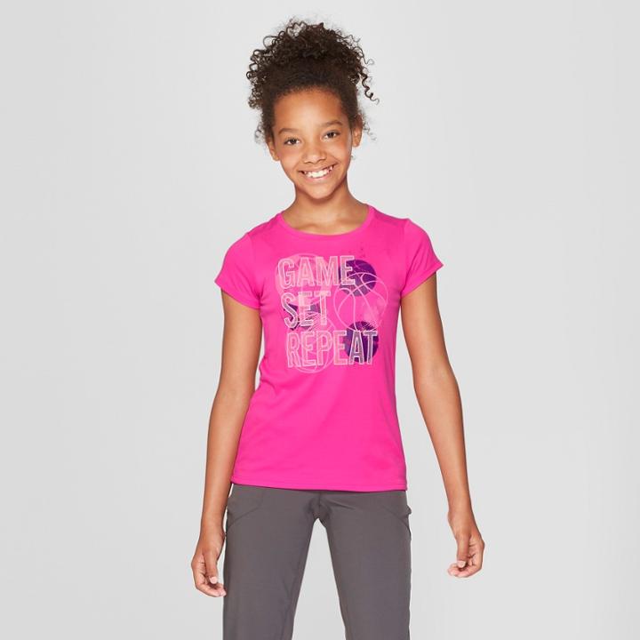 Girls' Game Set Repeat Graphic Tech T-shirt - C9 Champion Fuschia Pink