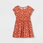 Girls' Printed Short Sleeve Woven Dress - Cat & Jack Orange