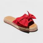Women's Sigma Wide Width Bow Espadrille Sandals - Universal Thread Red 7w,