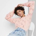 Women's Boat Neck Pointelle Knit Pullover Sweater - Wild Fable Blush Pink