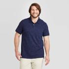 Men's Big & Tall Leaf Print Slim Fit Short Sleeve Polo Shirt - Goodfellow & Co Cornelian Blue