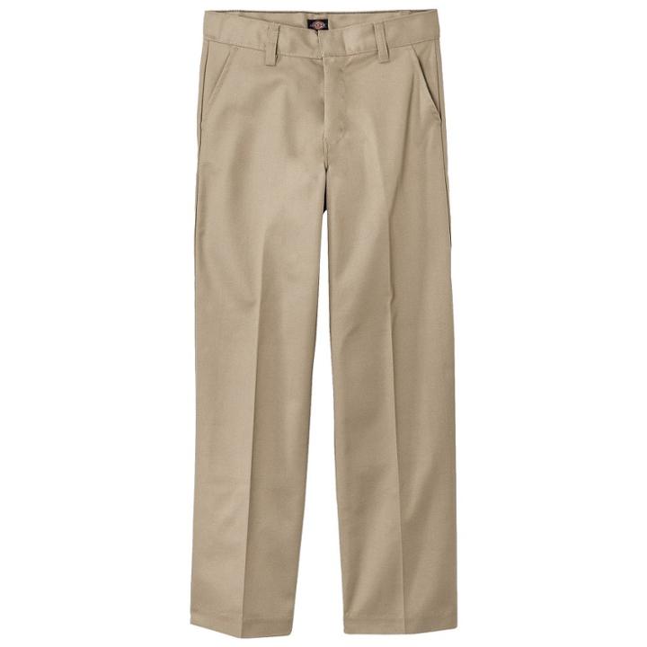 Dickies Boys' Husky Classic Fit Flat Front Pants - Khaki (green)