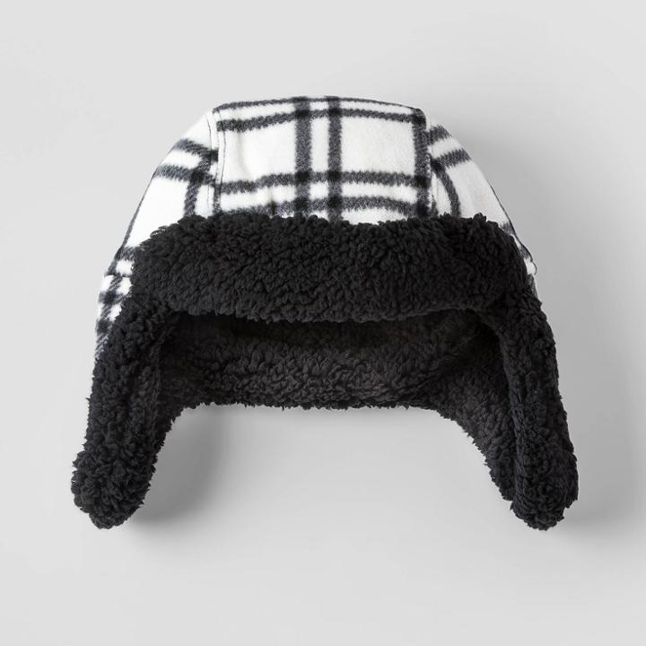 Girls' Plaid Hat - Cat & Jack Cream, Ivory